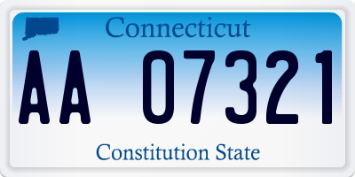 CT license plate AA07321