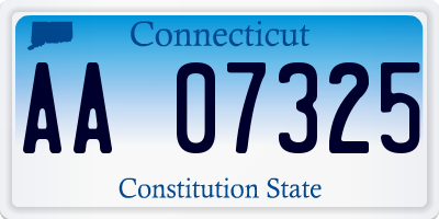 CT license plate AA07325