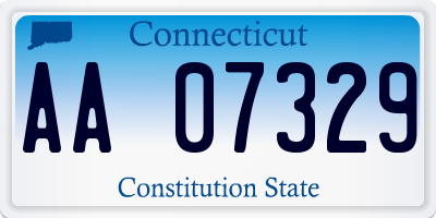 CT license plate AA07329