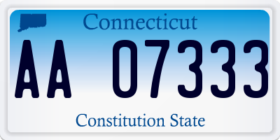 CT license plate AA07333