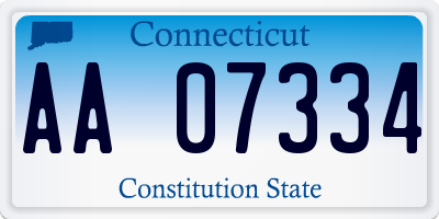 CT license plate AA07334