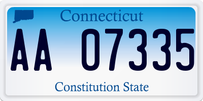 CT license plate AA07335