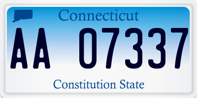 CT license plate AA07337