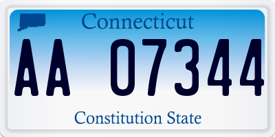 CT license plate AA07344