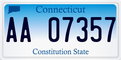 CT license plate AA07357