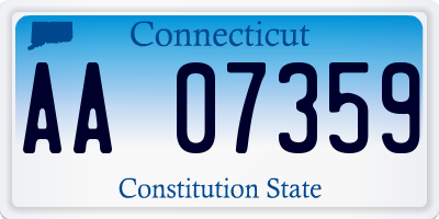 CT license plate AA07359