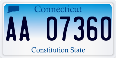 CT license plate AA07360