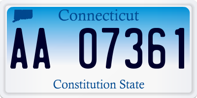 CT license plate AA07361