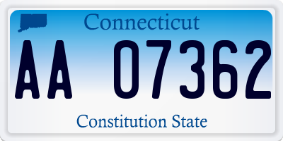 CT license plate AA07362