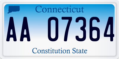 CT license plate AA07364