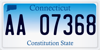 CT license plate AA07368