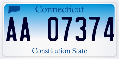 CT license plate AA07374