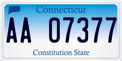 CT license plate AA07377