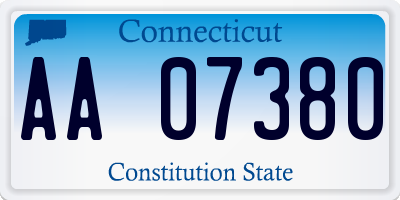 CT license plate AA07380