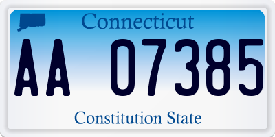 CT license plate AA07385