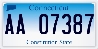 CT license plate AA07387