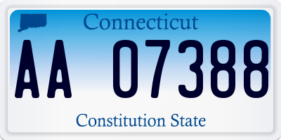 CT license plate AA07388