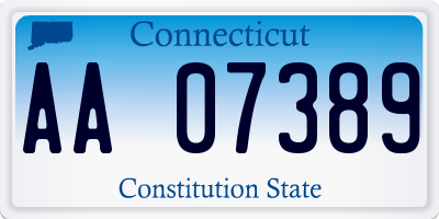 CT license plate AA07389