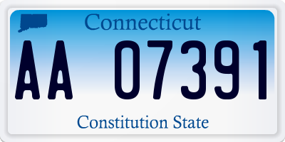 CT license plate AA07391