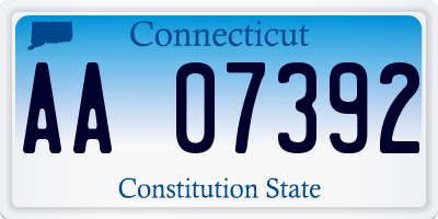 CT license plate AA07392