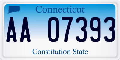 CT license plate AA07393