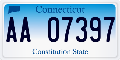 CT license plate AA07397