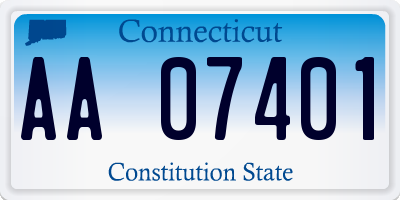 CT license plate AA07401