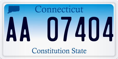 CT license plate AA07404