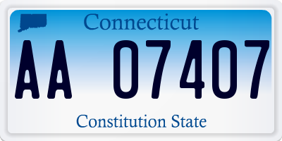 CT license plate AA07407