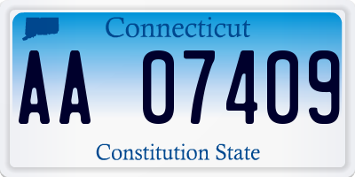 CT license plate AA07409