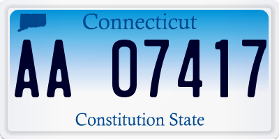 CT license plate AA07417