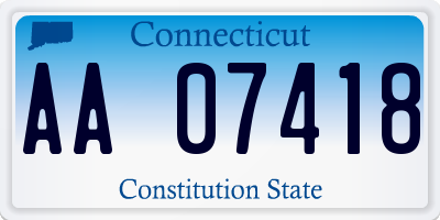 CT license plate AA07418