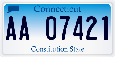 CT license plate AA07421