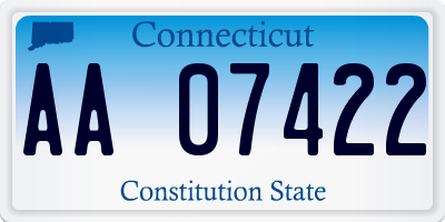 CT license plate AA07422