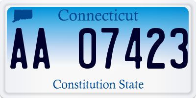 CT license plate AA07423