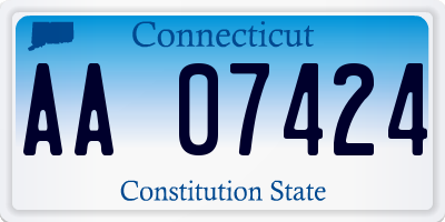 CT license plate AA07424