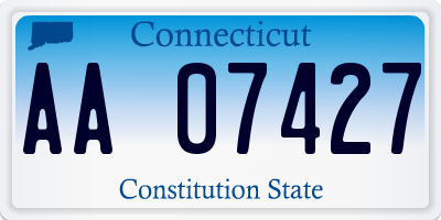 CT license plate AA07427