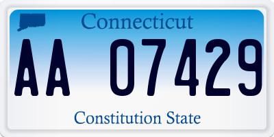 CT license plate AA07429