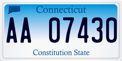 CT license plate AA07430