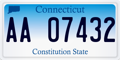 CT license plate AA07432