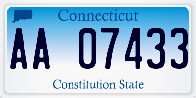 CT license plate AA07433