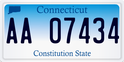 CT license plate AA07434