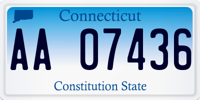 CT license plate AA07436