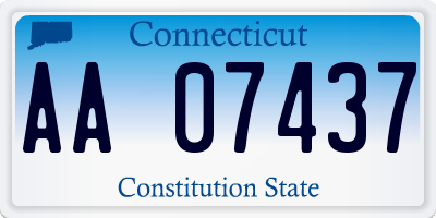 CT license plate AA07437