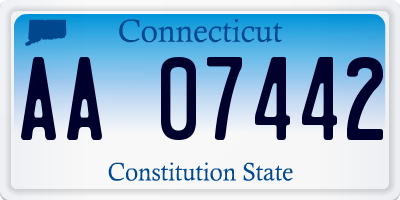 CT license plate AA07442