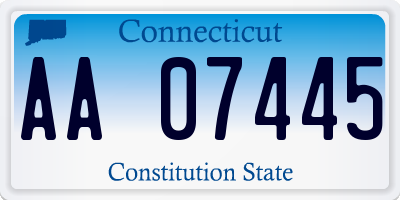 CT license plate AA07445