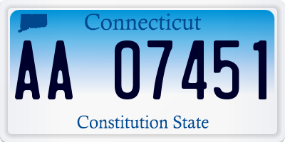 CT license plate AA07451