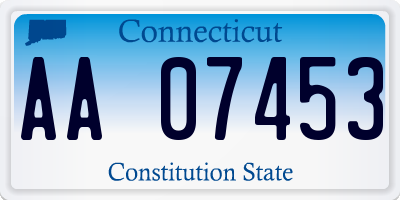 CT license plate AA07453