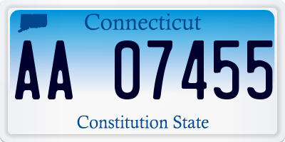 CT license plate AA07455