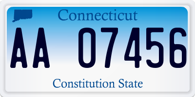 CT license plate AA07456